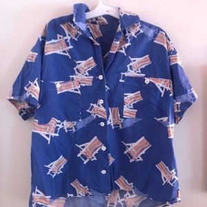 Vintage button up vacation tropical shirt m/l